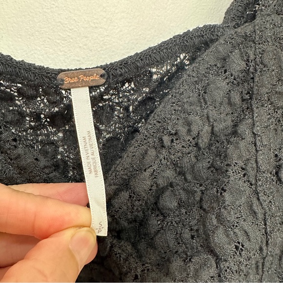 Free People Spring Fling Lace Short Sleeve Top in Black - Picture 5 of 6